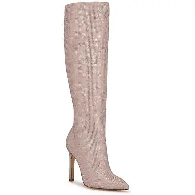 Nine West Womens Tysh Rhinestone Pointed Toe Knee-High Boots Heels BHFO 5411 • $45.99