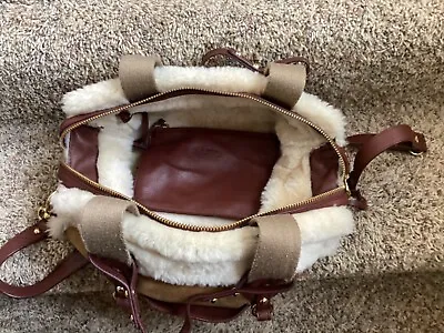 Ugg Shearling Leather Handbag Purse Shoulder Authentic 14” X 9 X 6 • $49.99