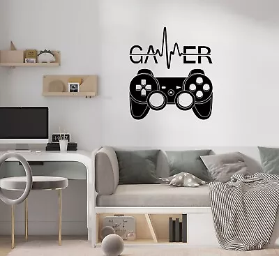 Wall Stickers Gamer Art Décor Vinyl Gaming Kids Game Room  Gamers PS Xbox Decal • £4.51
