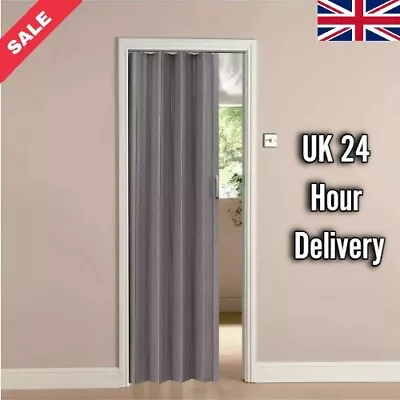 Folding Bi Fold Door Grey Oak Effect PVC Internal Concertina Door 24hr UK • £62.99