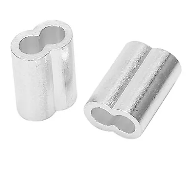 $145 • Buy 1/4  Aluminum Swage Sleeves For Wire Rope Cable Clip Crimps 25 50 100 200 500PK
