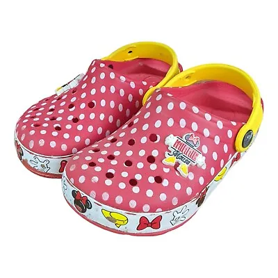Crocs Minnie Mouse Light Up Clogs Girls Size C 12 Red Disney 205201 Tested • $24