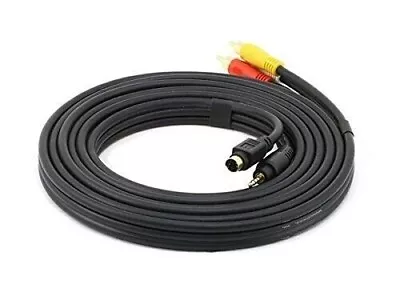 NEW Monoprice (6161) 10Ft. 22AWG S-Video / 3.5mm Stereo To RCA Cable Gold • $9.99
