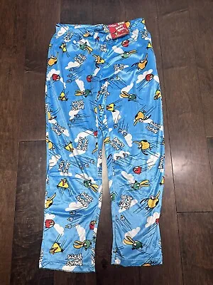 Men’s Crazy Boxer Angry Birds Pajama Pants Lounge Sleepwear XL Blue W/Pockets • $14.99