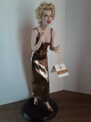 Marilyn Monroe Franklin Mint Porcelain Portrait Doll  ALWAYS Gold Gown BOX COA • $170