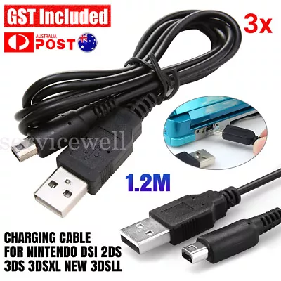 3x USB Charger Charging Cable For Nintendo DSI 2DS 3DS 3DSXL New3DSXL New 3DS • $8.49