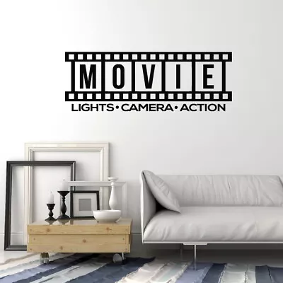 Vinyl Wall Decal Movie Media Room Cinema Film Filming Decor Stickers (ig5350) • $69.99