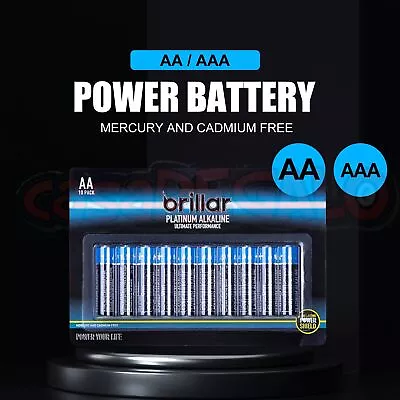 Brillar Multi-Pack Premium Battery Alkaline AA / AAA  Power Batteries Blue • $3.95