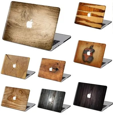 For Macbook Pro Air 11 12 13 15  Realistic Wood Paint Hard Rubberized Case Cover • £21.97