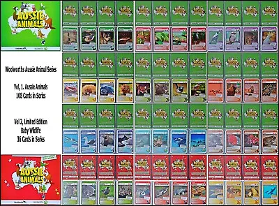 Aussie Animals-Green Album 108 Cards-Red Album 36 Cards No Albums Plus Bonus • $35