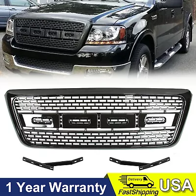 Front Bumper Grill Grille For 2004-2008 Ford F-150 F150 Glossy Black Mesh Grille • $59.96