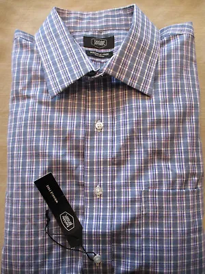 $15.29 • Buy New Berkley Jensen Spread Collar Dress Shirt-purple/blue/wh Check 16 16.5 32/33