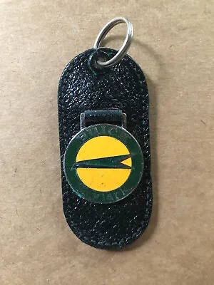 Vintage Leather Car Keychain Vintage Key Ring Fob Buick Skylark Gr/Yel NOS • $22