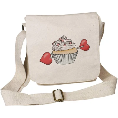 £11.99 • Buy 'Valentines Cupcake' Small Cotton Canvas Messenger Bag (MS00038932)