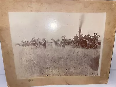 Rare Steam Engine Tractor With Families Antique Photo • $20