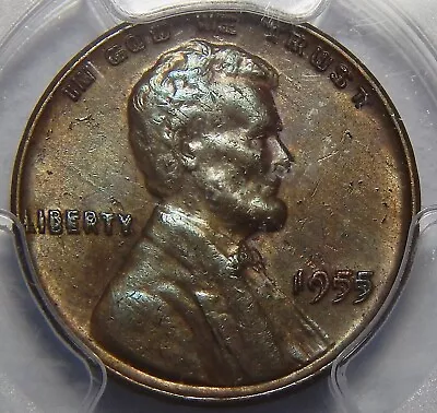 1955 Pcgs Au55 Double Die Obv Lincoln Wheat Cent • $2750