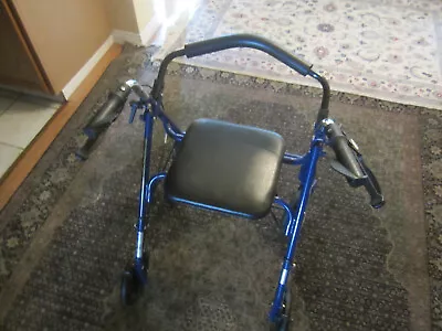 $45 • Buy Drive Medical 4-Wheel Rollator Walker With Seat & Removable Back Support - Blue