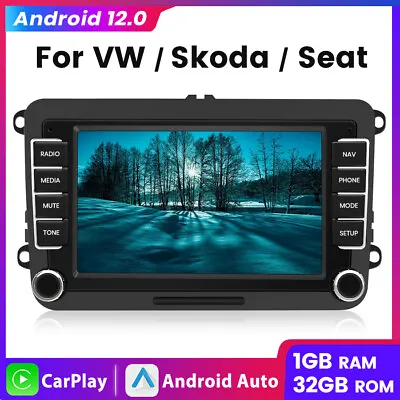 £119.99 • Buy CarPlay Car Stereo GPS SAT NAV Radio Android 12 For VW Golf MK5/6 Jetta Passat 