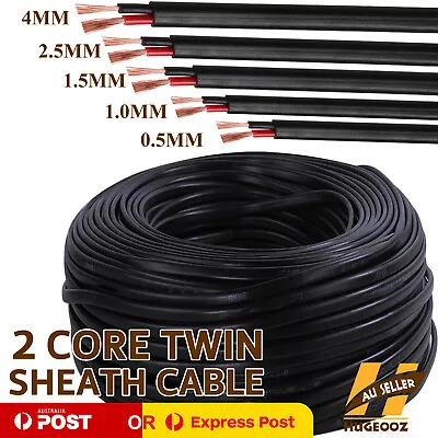 Twin Core Cable 0.5mm 1mm 1.5mm 2.5mm 4mm Car Boat Solar Light Speaker Wire 12V • $13.93