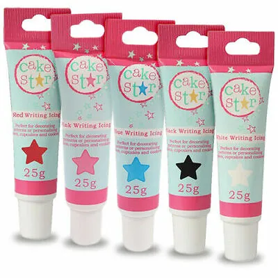 CAKE STAR Writing Icing Tube CULPITT Ready To Use Piping White Black Pink Blue • £3.49