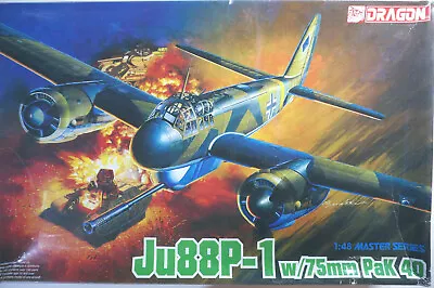 1/48 Superb Dragon #5543 Very Rare High Detail Ju88p-1 & 75mm Pak 40 Anti Tank • £38