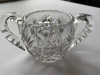 VINTAGE Cut Crystal Sugar Bowl Pineapple Pattern • $9.99