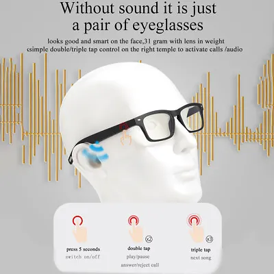 Smart Glasses Wireless Bluetooth V5 Music Stereo Headset Audio Speaker Handsfree • $28.42