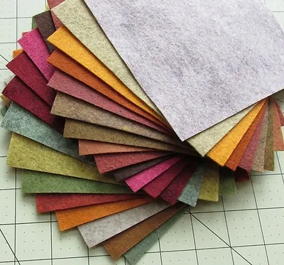 21 - 12 X12   Fall Colors Collection - Merino Wool Blend Felt Sheets • $34.65