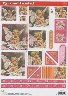 Flower Fairies Pyramid Twisted Die Cut Decoupage Best Wishes Cardmaking  PYRFF39 • £1.99