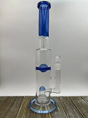 $79.99 • Buy Honeycomb Matrix Loaded 16 Inch Glass Water Pipe Bong Blue Hookah Free Shipping