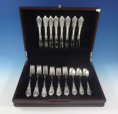 Grande Baroque By Wallace Sterling Silver Flatware Set For 8 Service 32 Pieces • $1995