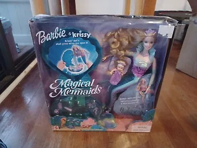 Vintage BARBIE Krissy MAGICAL MERMAIDS Dolls Light Up Seashell New In Box 2000 • $54.95