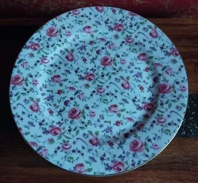 CLARENCE Bone China - English Pink Rose Round Chintz Plate - R - Made In England • $35