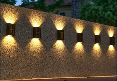 £7.95 • Buy 8x Solar Wall Lights Up & Down Lamp Decor Waterproof Garden Outdoor Fence Yard