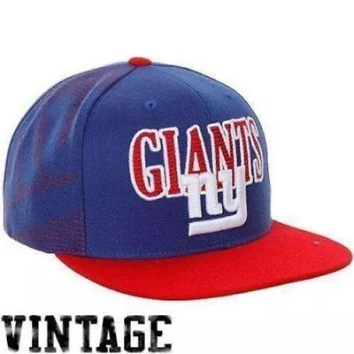 Mitchell & Ness New York Giants Vintage Snapback Hat Blue And Red Retro Logo • $9.99