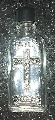 Rare Vintage Embossed Cross Holy Water Bottle Catholic • $70