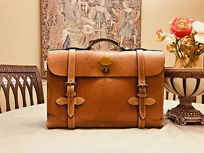 J. PETERMAN  Vintage Tan Leather   1928 Aviator  Briefcase / Portfolio - US Made • $375