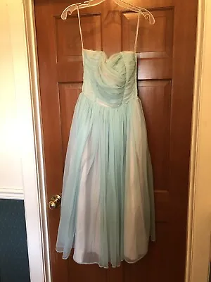 1950s Party/prom Dress S/XS Shoulder Scarves Blue • $150