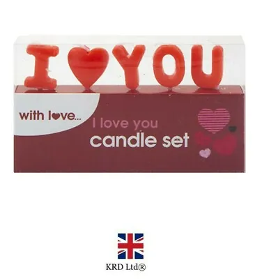 £2.94 • Buy I LOVE YOU Red Candles Set Romantic Gift Valentines Day Decor Cake Topper P7081