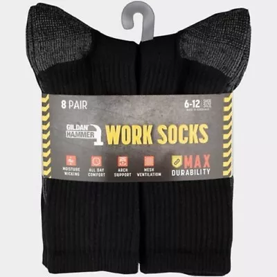 Gildan Men's Hammer Work Crew Socks 8 Pair • $18.39