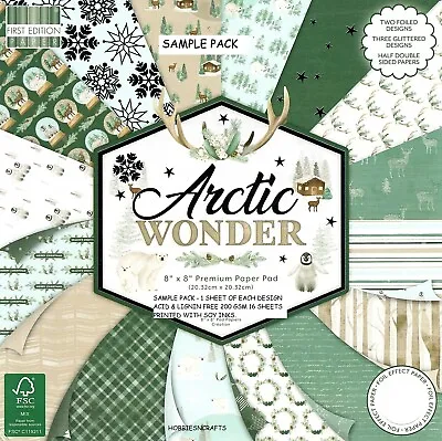 ARCTIC WONDER Dovecraft Premium 8 X 8 Sample Paper Pack 16 Sheets  • £3.19