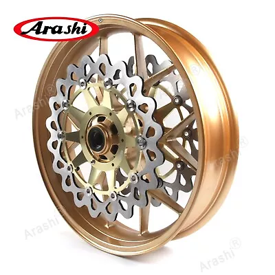 Arashi Gold Front Wheel Rim And Brake Disc Rotor For Honda CBR1000RR 2006 - 2016 • $539