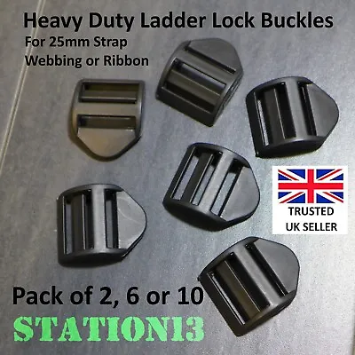Heavy Duty Ladder Lock Buckles For 25mm Strap Webbing Ribbon - Pk Of 2 6 10 • £4.49