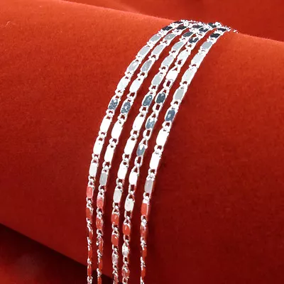 925 Silver Figaro Wave Snake Beads Chain Necklace For Women Mens16''-30'' Inch • $1.12