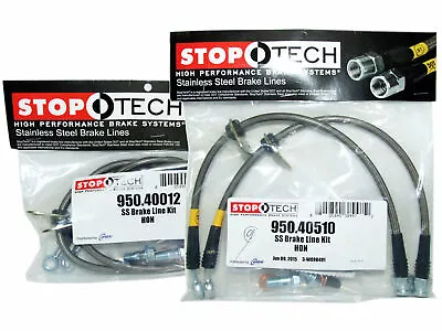 Stoptech Stainless Steel Braided Brake Lines (Front & Rear Set / 40012+40510) • $147.06