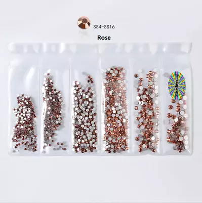 1304PCS 6Mix Size Crystal Flat Back Rhinestone Gem Nail Art Case Decoration DIY • $4.95