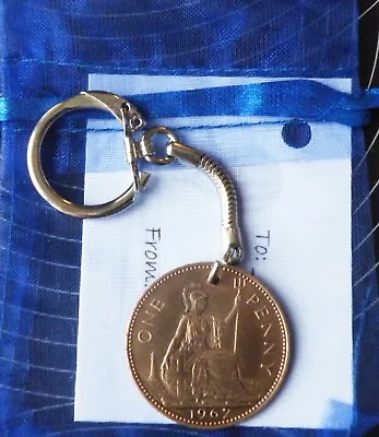 £3.75 • Buy Unusual Birthday Anniversary Gift Present: UK Penny Sixpence Coin Keyring 1c