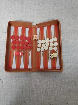 Vintage Travel Backgammon Set With Magnetic Board And Pieces • $10