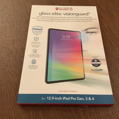 $33 • Buy Zagg InvisibleShield Glass Elite Visionguard+ For IPad Pro 12.9-inch 3 & 4 Gen