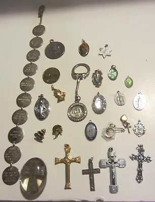 Vintage Religious Lot / Crosses Metals And More • $50